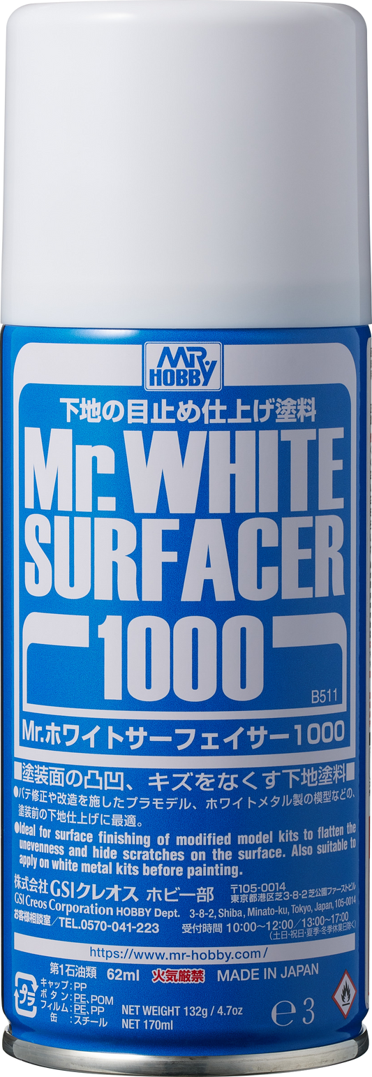 Mr. Hobby Surfacer 1000 Spray - White (170ml)