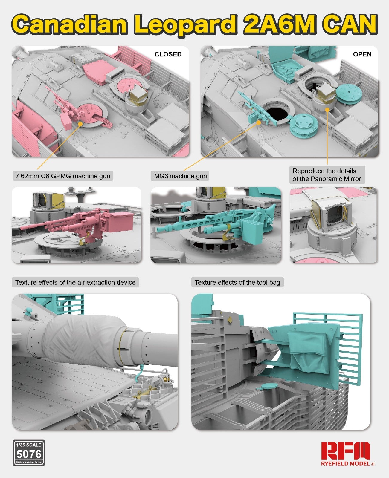 Ryefield Model Canadian Leopard 2A6M CAN with Workable Track Links (1:35)