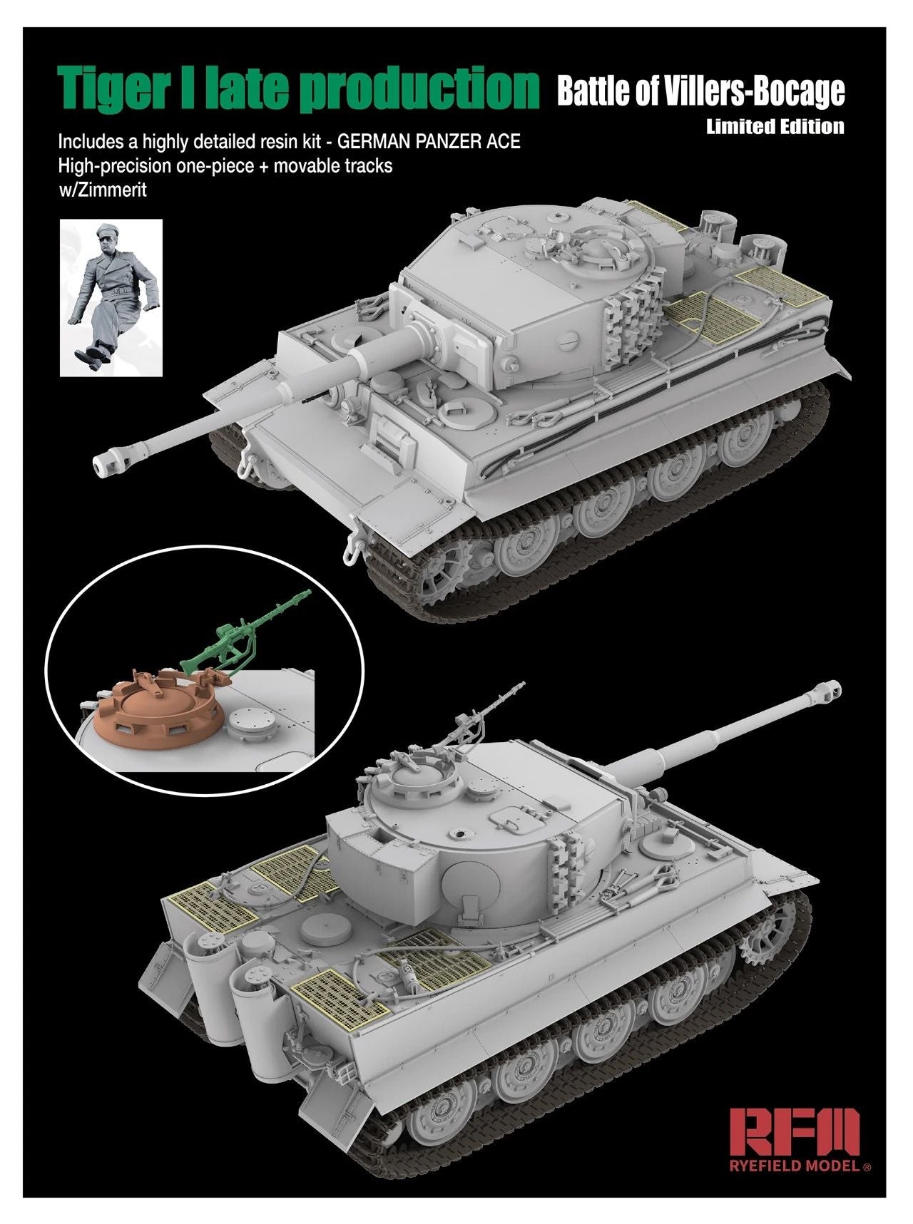 Ryefield Model Tiger I Late Production - Battle of Villers-Bocage (1:35)
