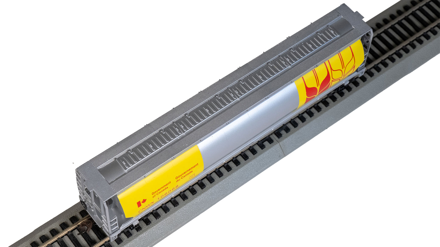 Bachmann Silver Series Govt. of Canada 4 Bay Cylindrical Grain Hopper - Yellow (HO Scale)