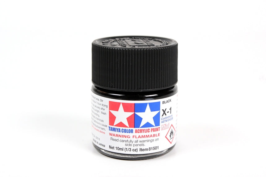 Tamiya Acrylic Mini X-1 Black (10ml)