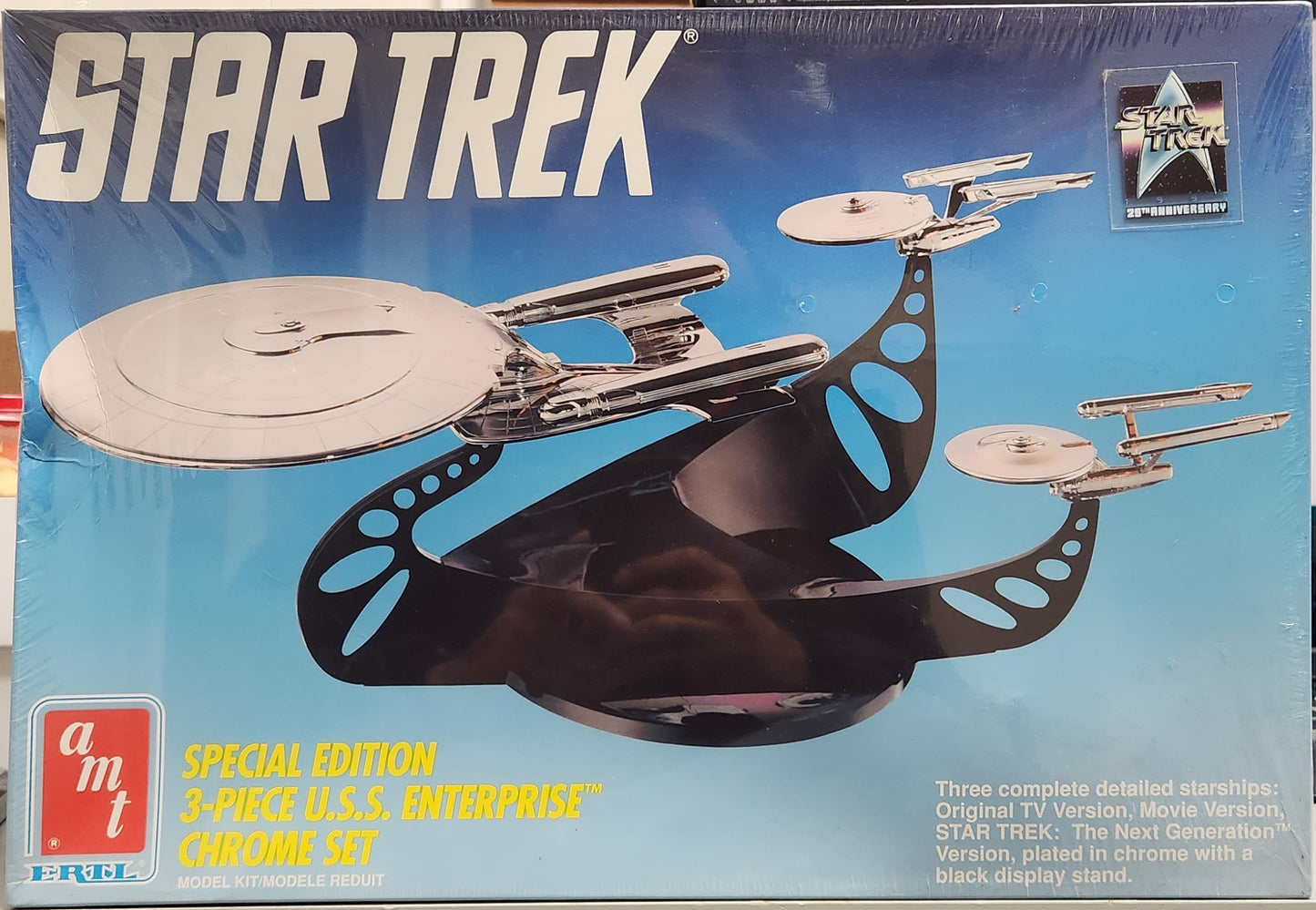 AMT Ertl Star Trek Special Edition 3-Piece U.S.S. Enterprise Chrome Set