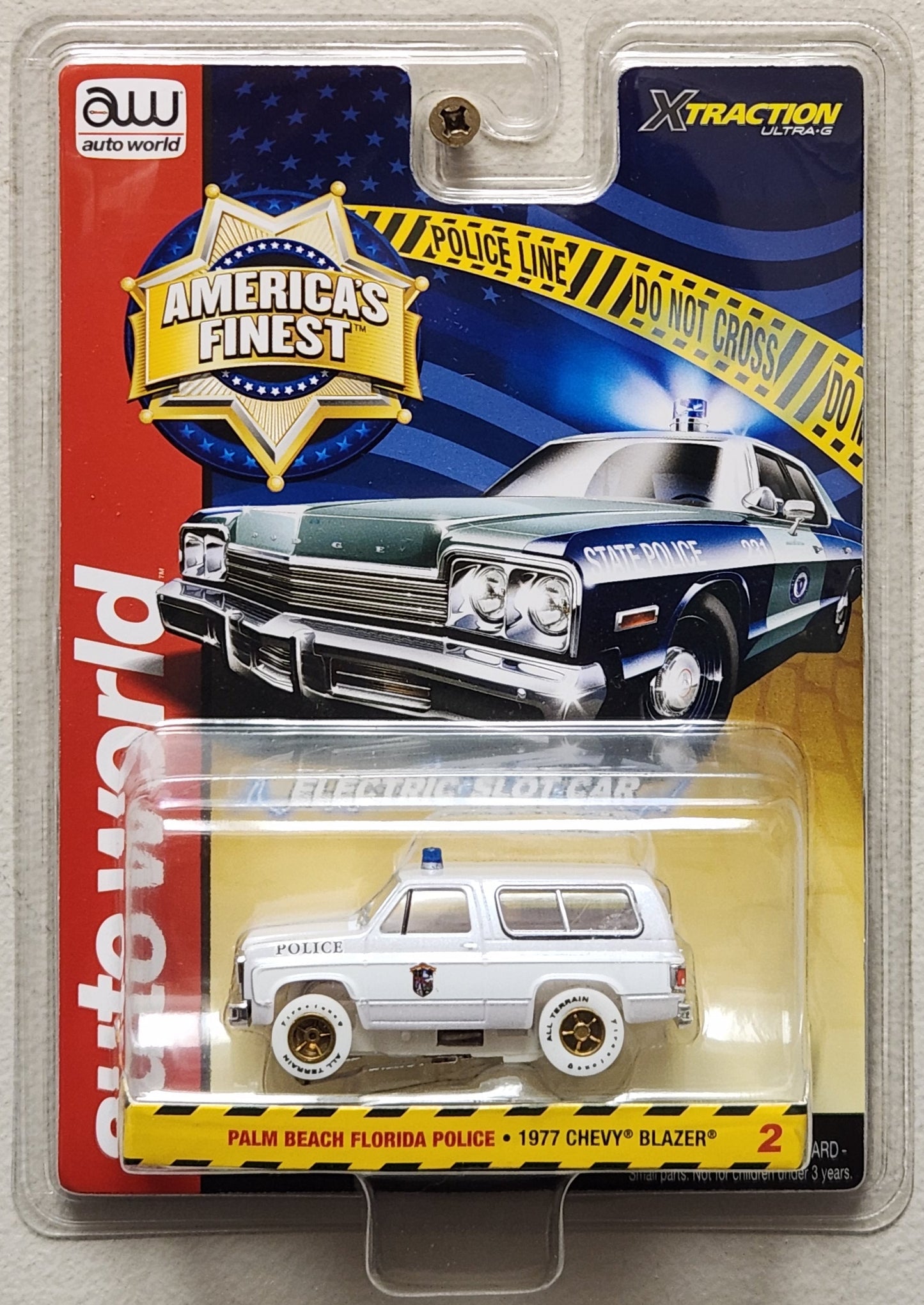 Auto World America's Finest Palm Beach Florida Police 1977 Chevy Blazer (Rare Chase Version) (HO Scale)