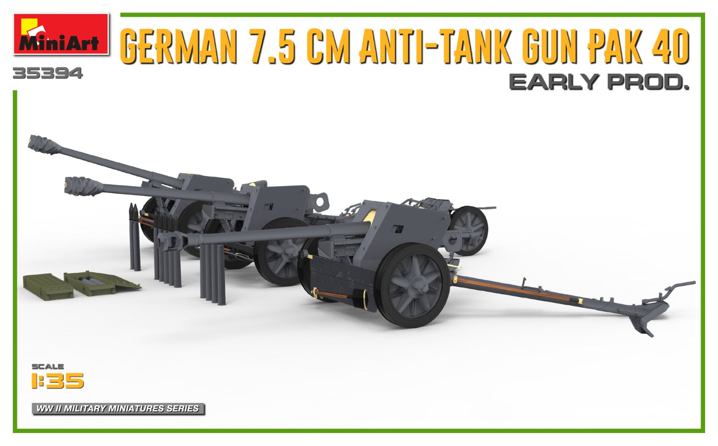 MiniArt German 7.5cm Anti-Tank Gun Pak 40 Early Production (1:35)