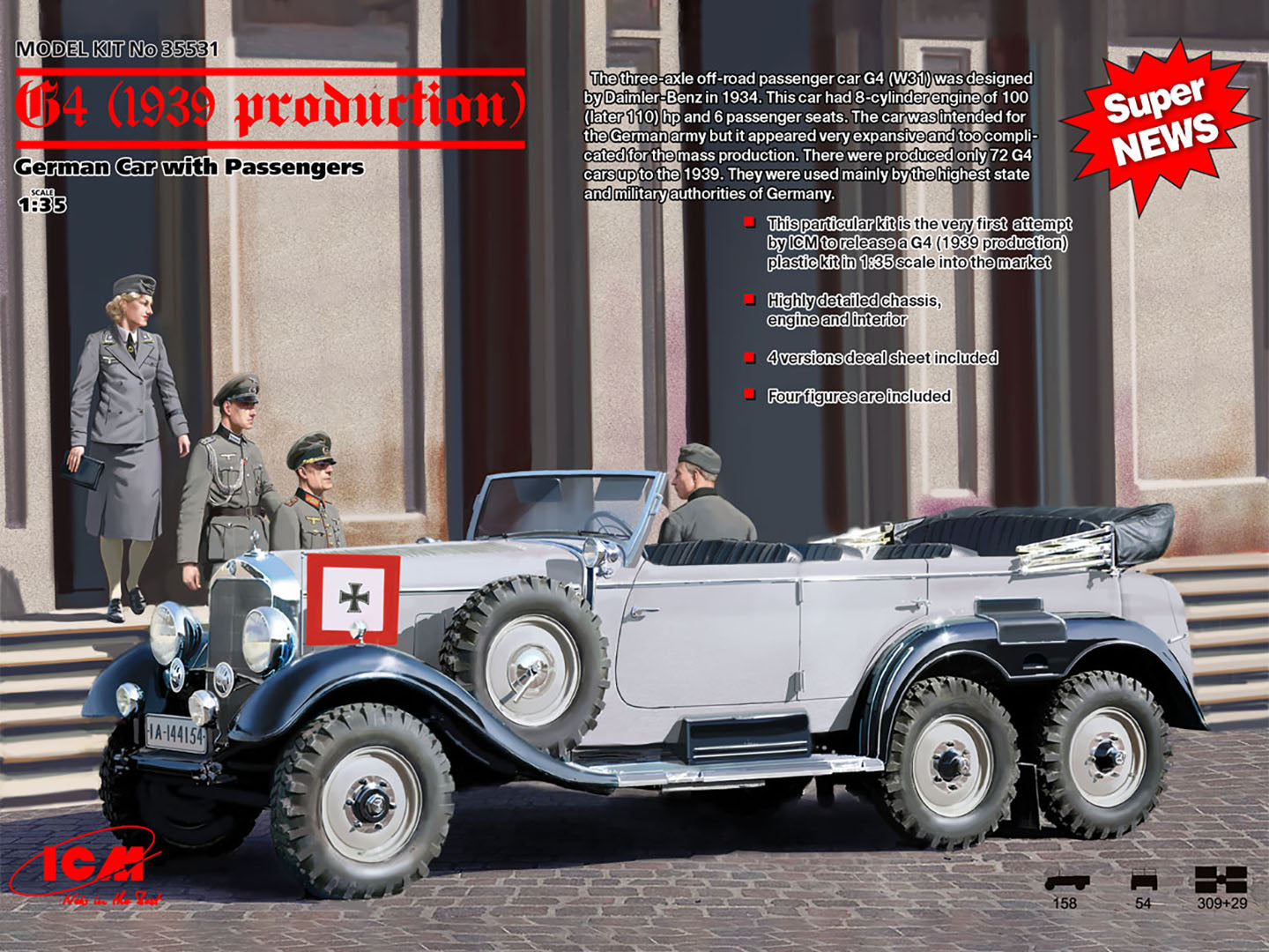 ICM G4 (1939 Production) German Car with Passengers (1:35)