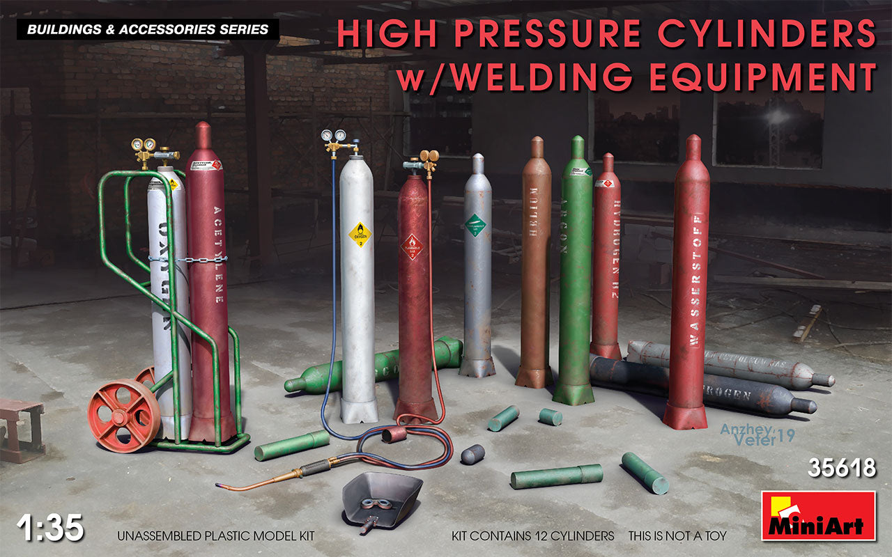 MiniArt High Pressure Cylinders with Welding Equipment (1:35)