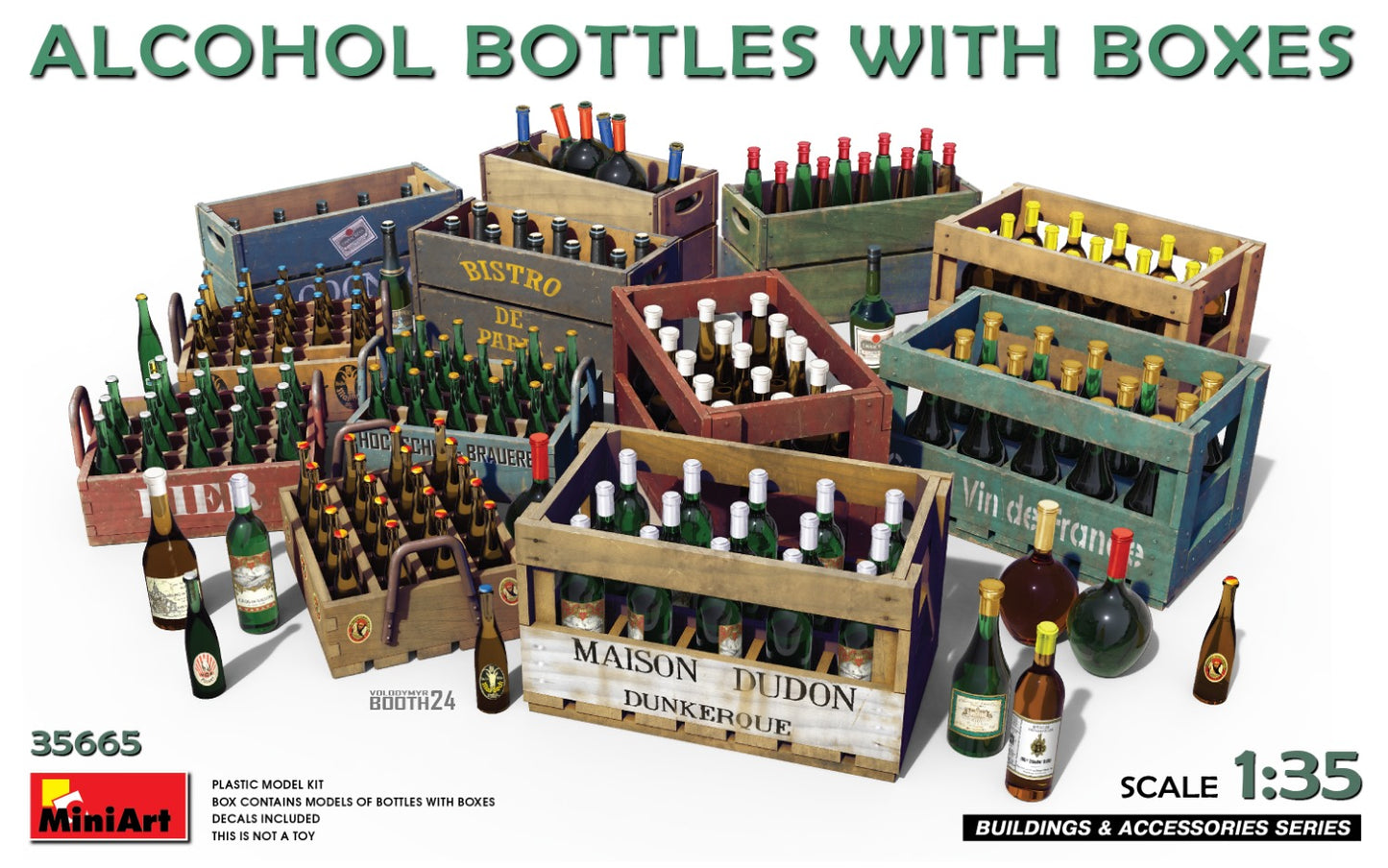 MiniArt Alcohol Bottles with Boxes (1:35)