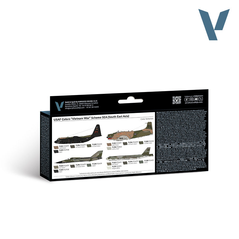 Vallejo Air War Color Series USAF Colors "Vietnam War" Scheme SEA - 8 Colors (17ml Each)