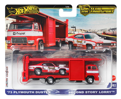 Hot Wheels Car Culture Team Transport 1973 Plymouth Duster & Second Story Lorry (1:64)