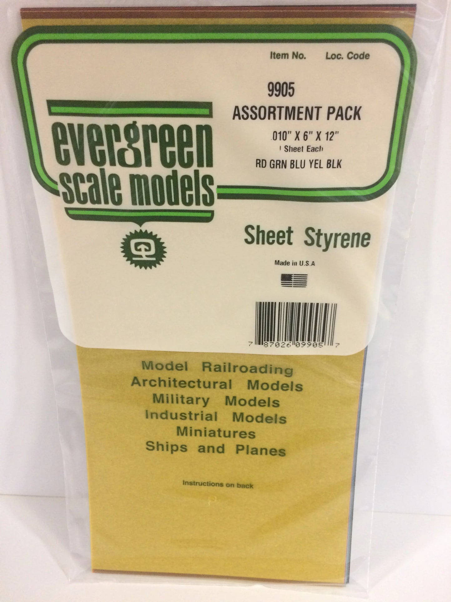 Evergreen Scale Models Polystyrene Sheet - Assortment Pack (5 Sheets)