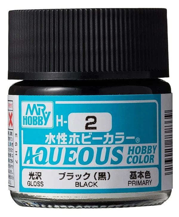 Mr. Hobby Aqueous Hobby Color H2 - Gloss Black (10ml)