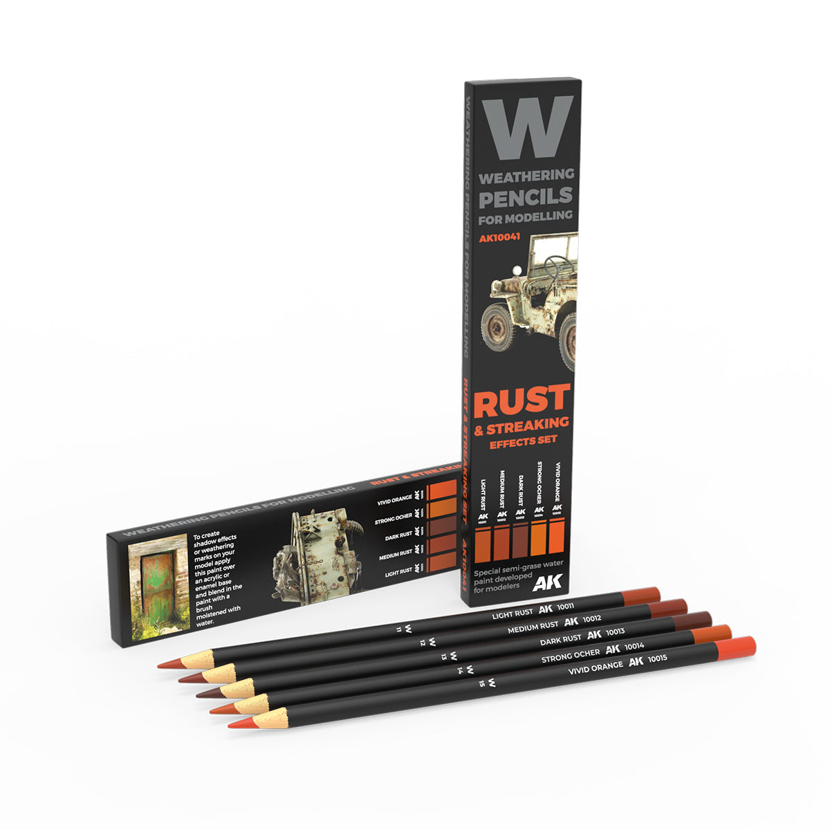 AK Interactive Weathering Pencils - Rust & Streaking Effects Set