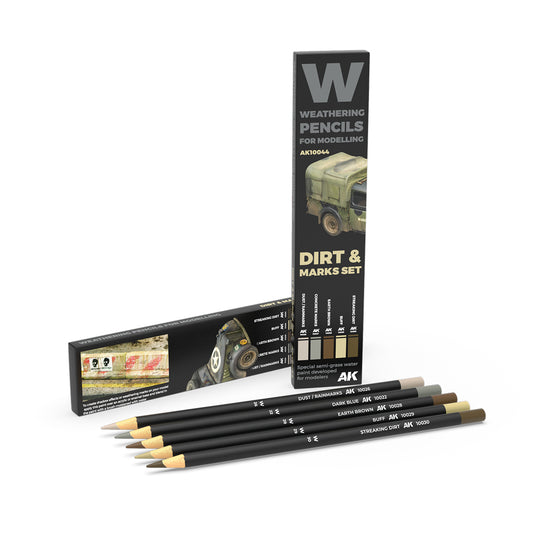 AK Interactive Weathering Pencils - Dirt & Marks Set