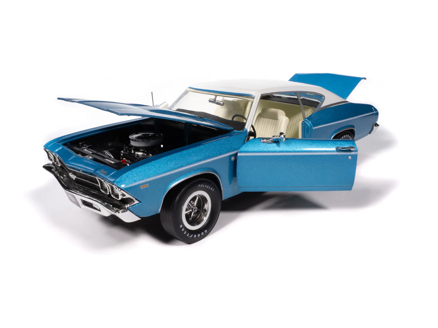 Auto World MCACN 1969 Chevy Chevelle SS 396 - Azure Turquoise (1:18)