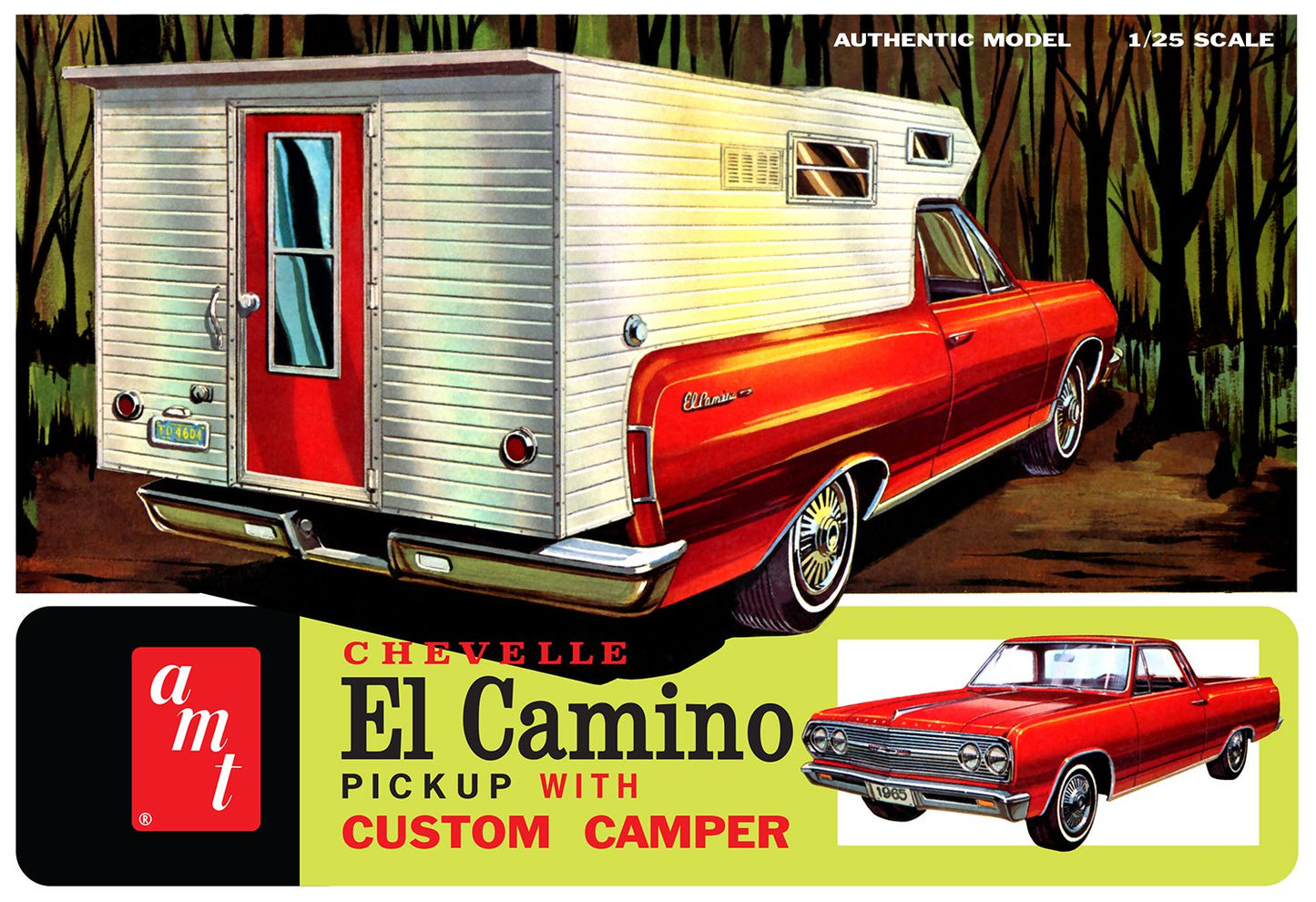 AMT 1965 Chevelle El Camino Pickup with Custom Camper (1:25)