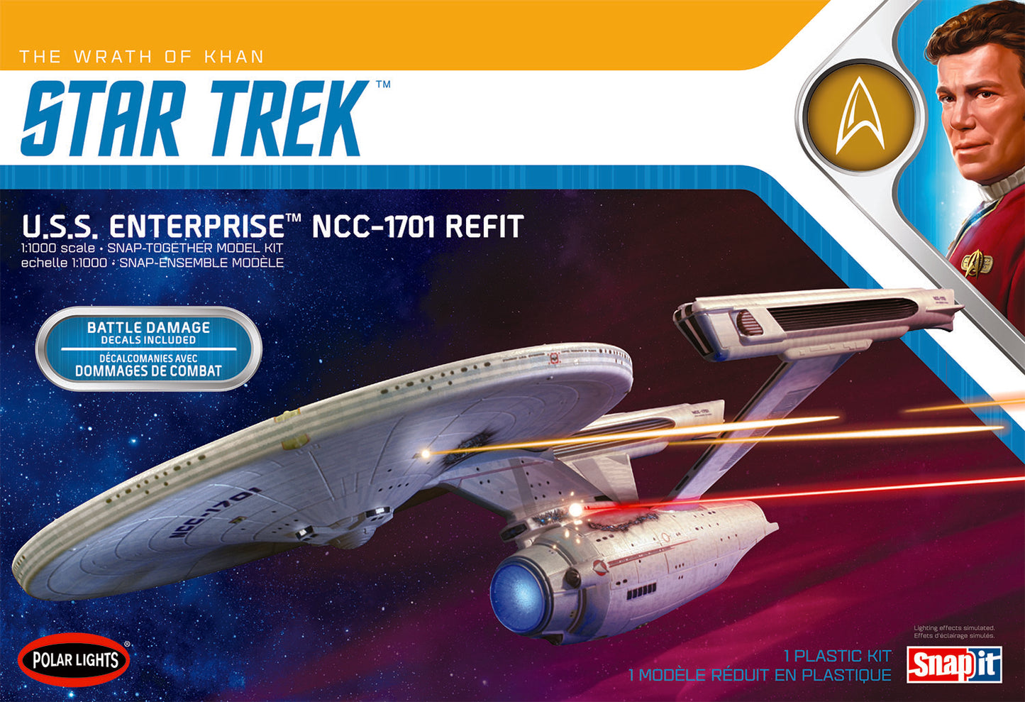 Polar Star Trek: The Wrath of Khan U.S.S. Enterprise NCC-1701 Refit (1:1000)