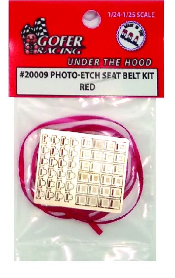 Gofer Racing Under the Hood - Photo-Etch Seat Belt Kit Red (1:24 & 1:25)