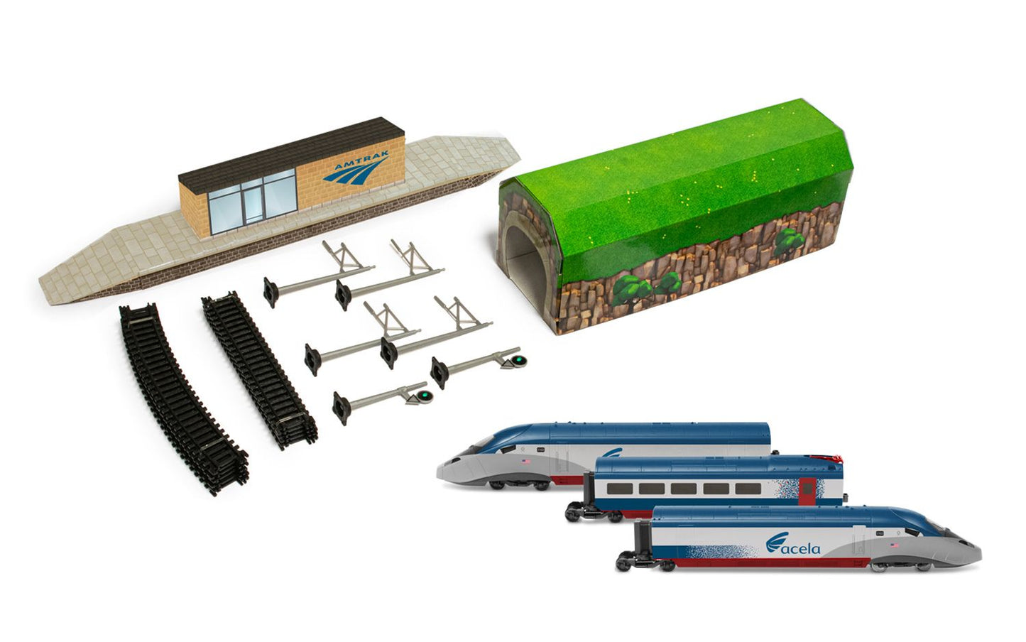 Hornby Amtrak acela Battery Operated Train Set (HO Scale)