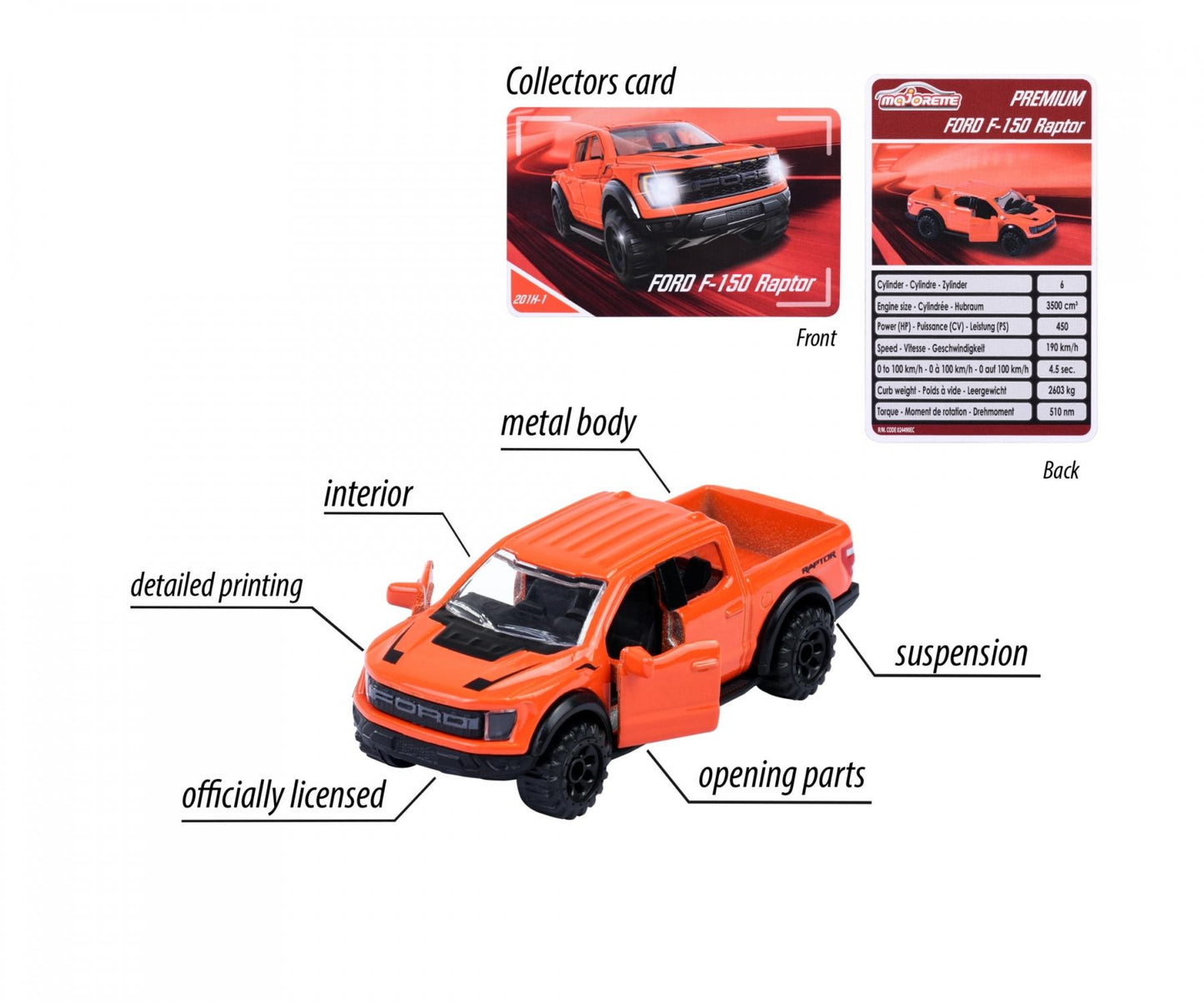 Majorette Premium Cars Ford F-150 Raptor (1:64)