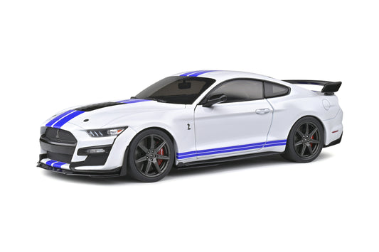 Solido 2020 Ford Shelby GT500 Fast Track - Oxford White with Blue Stripes (1:18)