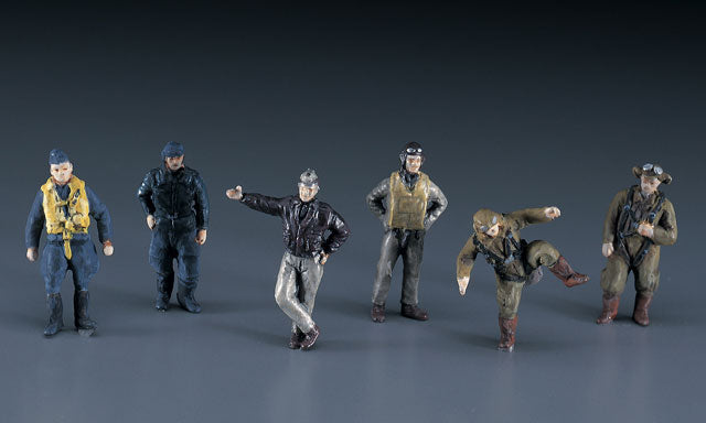 Hasegawa W.W. II Pilot Figure Set (Japanese, German, U.S./British Pilot Figures) (1:72)