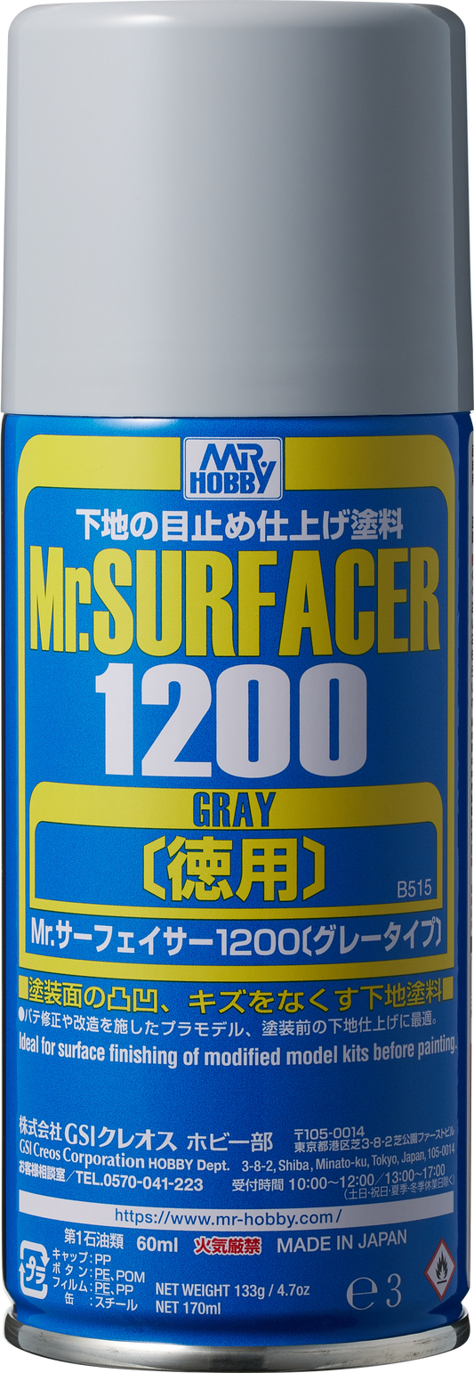 Mr. Hobby Surfacer 1200 Spray - Gray (170ml)