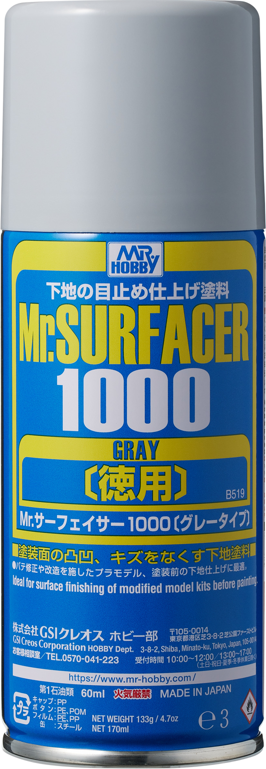 Mr. Hobby Surfacer 1000 Spray - Gray (170ml)
