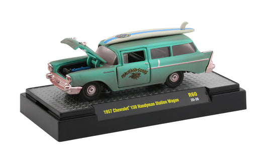 M2 Machines Maui and Sons 1957 Chevrolet 150 Handyman Station Wagon (1:64)