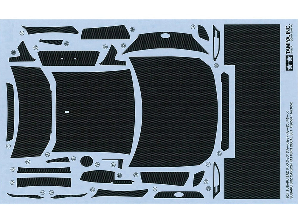 Tamiya Detail-Up Parts Series 1:24 Scale Subaru BRZ Carbon Pattern Decal Set (1:24)