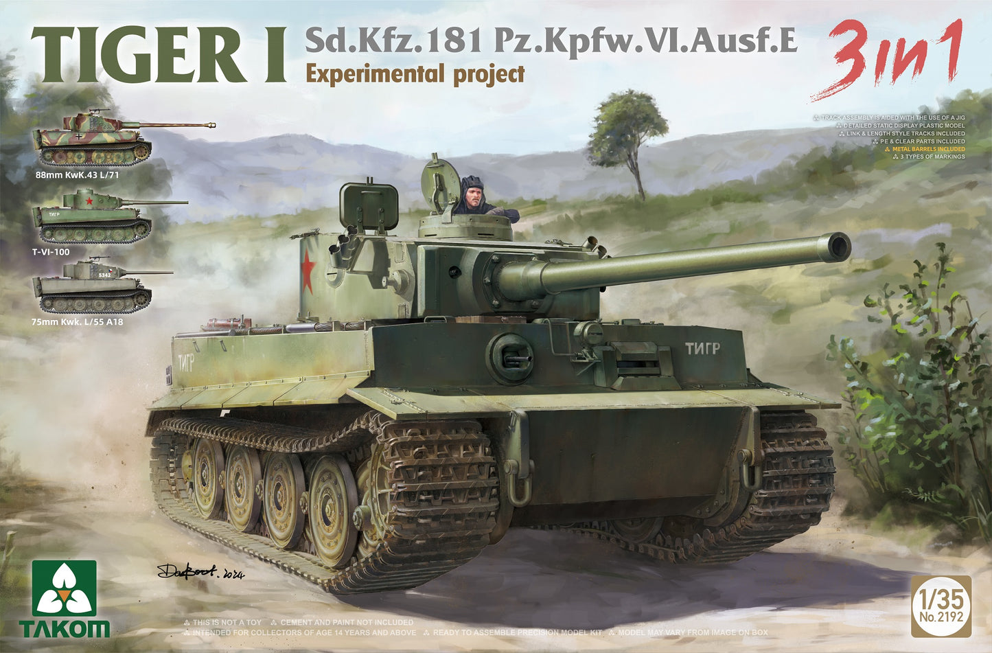 Takom Tiger I Sd.Kfz. 181 Pz.Kpfw.Vi.Ausf.E Experimental Project (1:35)