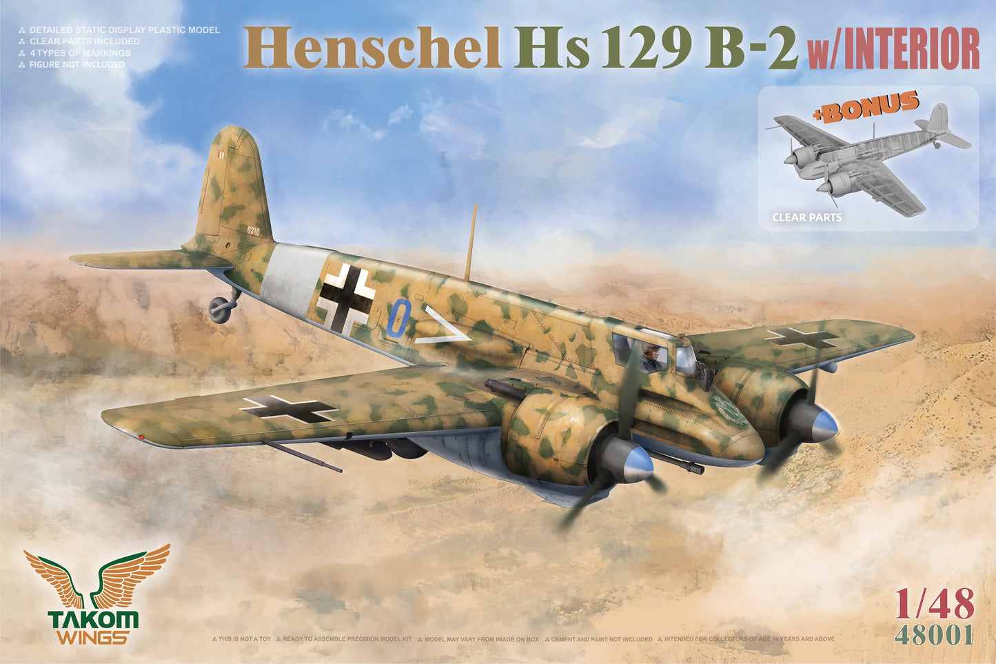 Takom Henschel Hs 129 B-2 w/Interior (1:48)