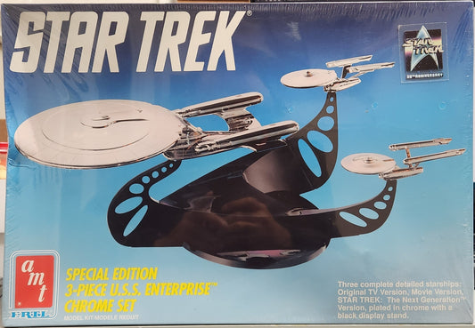 AMT Ertl Star Trek Special Edition 3-Piece U.S.S. Enterprise Chrome Set
