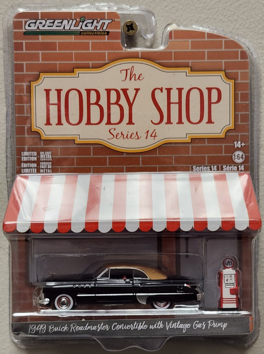 Greenlight The Hobby Shop 1949 Buick Roadmaster Convertible with Vintage Gas Pump (1:64)