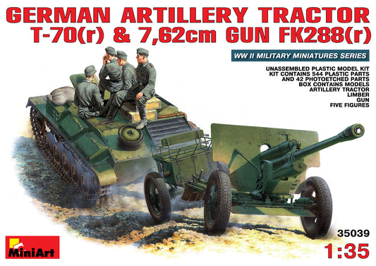 MiniArt German Artillery Tractor T-70(r) & 7.62cm Gun FK288(r) (1:35)