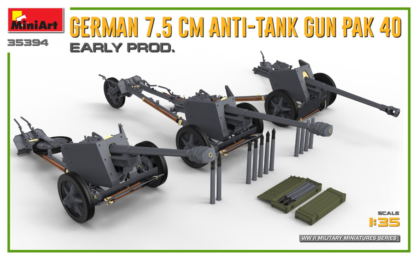 MiniArt German 7.5cm Anti-Tank Gun Pak 40 Early Production (1:35)