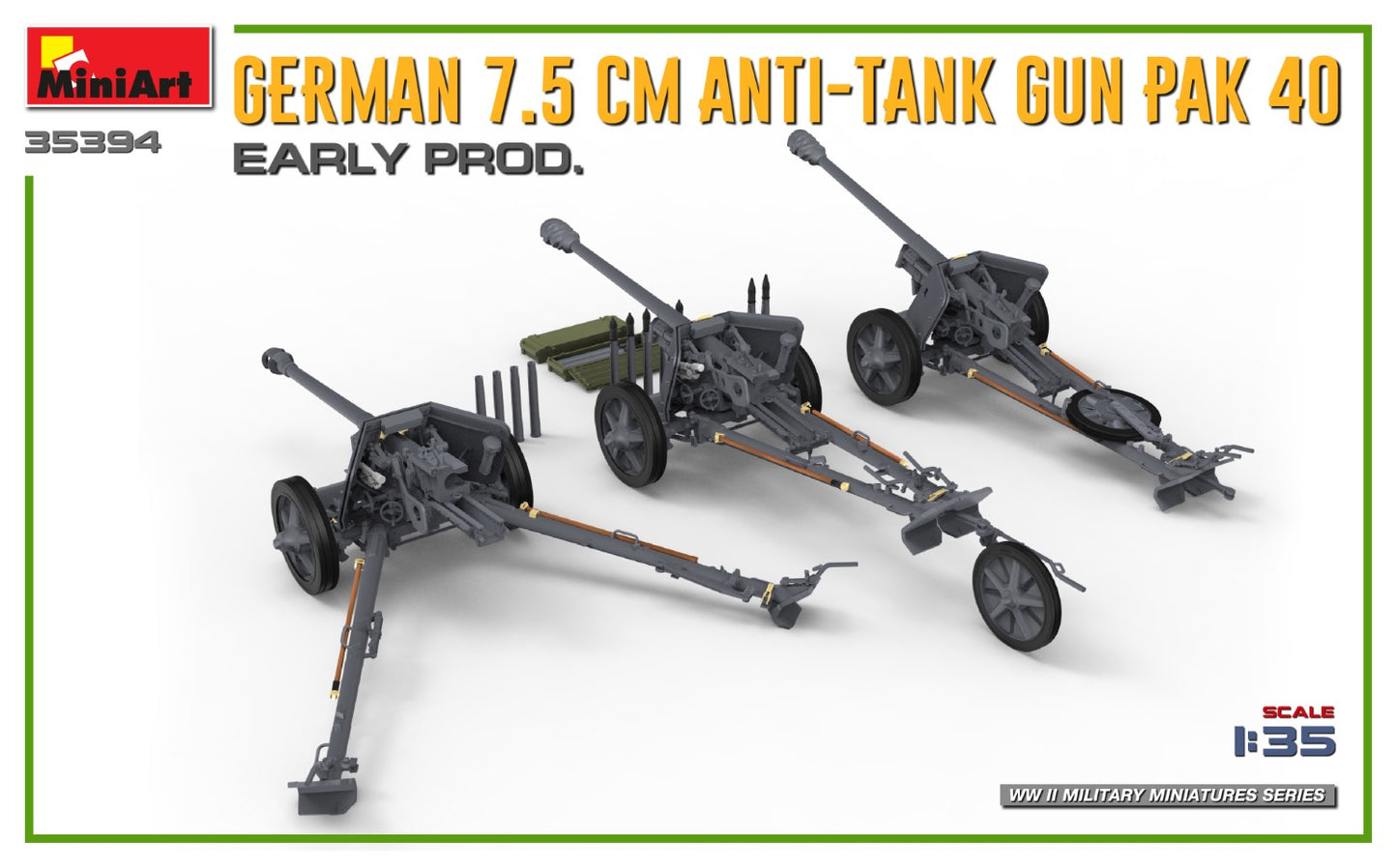 MiniArt German 7.5cm Anti-Tank Gun Pak 40 Early Production (1:35)