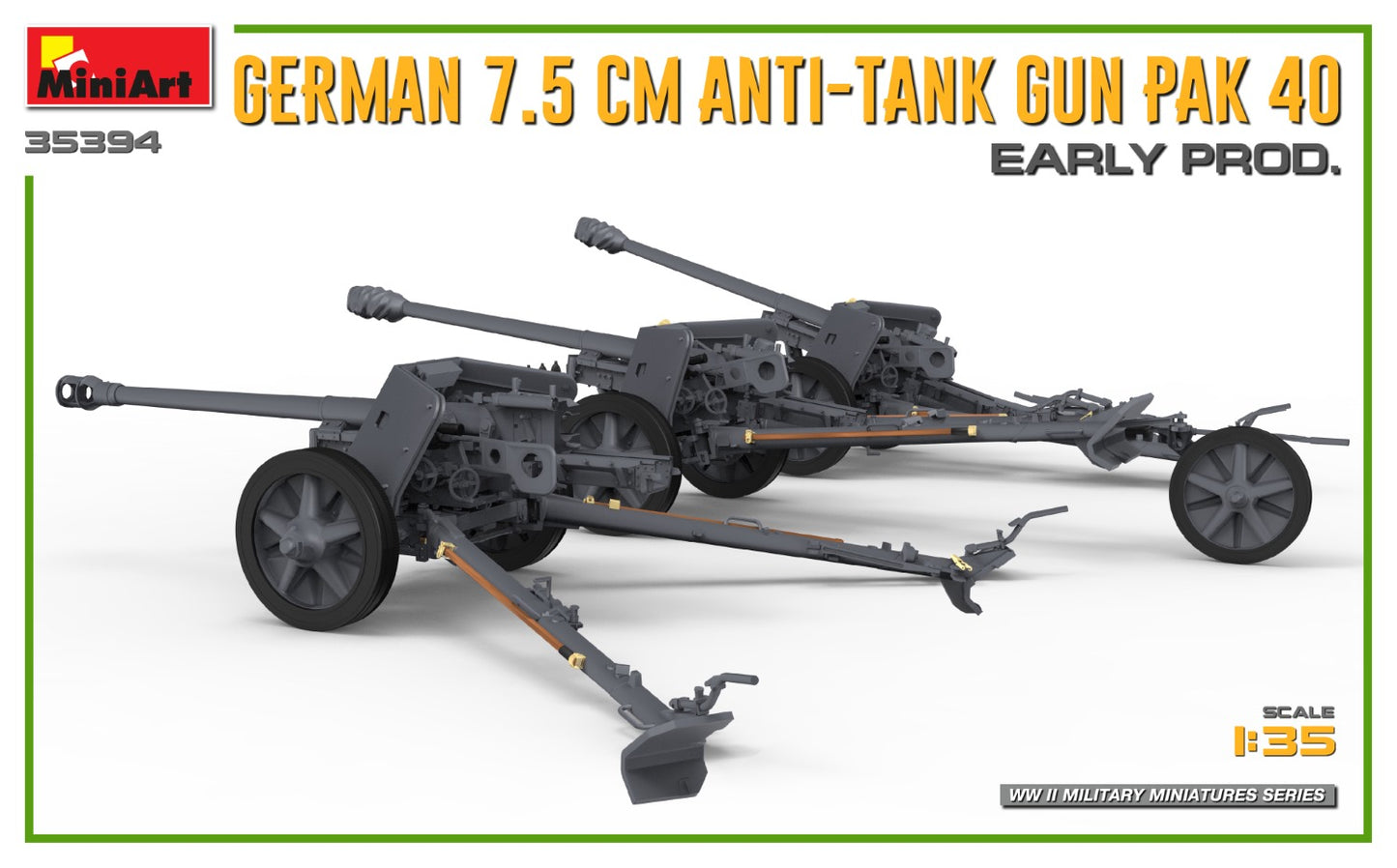 MiniArt German 7.5cm Anti-Tank Gun Pak 40 Early Production (1:35)