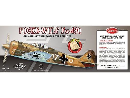 Guillow's Balsa Model Focke-Wulf Fw-190 (1:16)