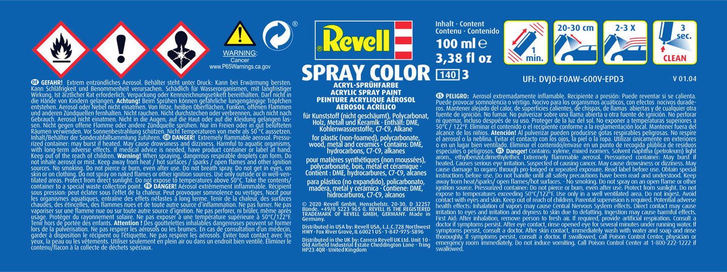 Revell Spray Color Acrylic Spray Paint - Matt Clear (100ml)