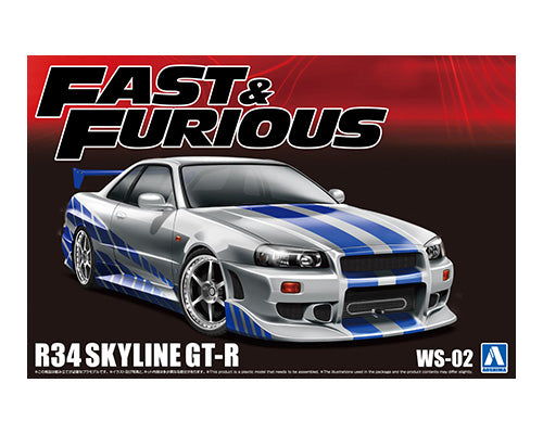 Aoshima Fast & Furious Nissan R34 Skyline GT-R (1:24)