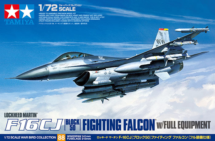 Tamiya Lockheed Martin F-16 CJ (Block 50) Fighting Falcon w/Full Equipment (1:72)