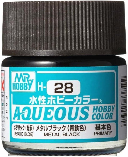 Mr. Hobby Aqueous Hobby Color H28 - Metallic Black (10ml)