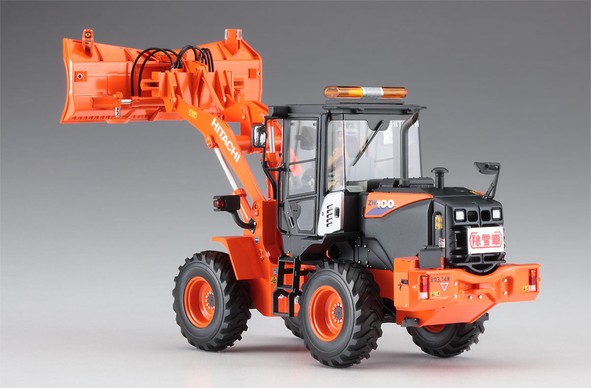 Hasegawa Hitachi Wheel Loader ZW100-6 Multiplow (Snowplow) Working Machine (1:35)