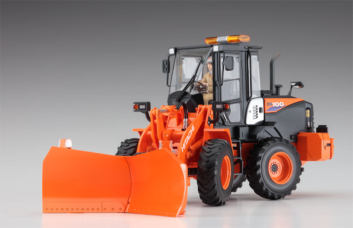 Hasegawa Hitachi Wheel Loader ZW100-6 Multiplow (Snowplow) Working Machine (1:35)