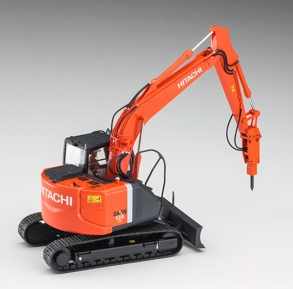 Hasegawa Hitachi Construction Machinery Excavator Zaxis 135US Hydraulic Breaker (1:35)