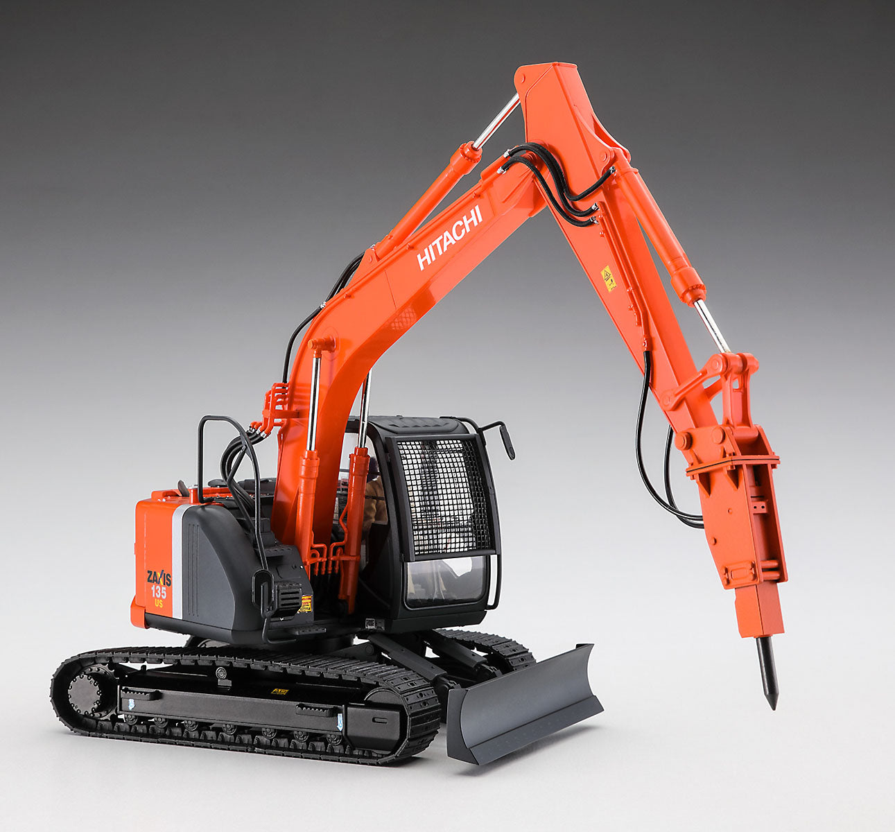 Hasegawa Hitachi Construction Machinery Excavator Zaxis 135US Hydraulic Breaker (1:35)