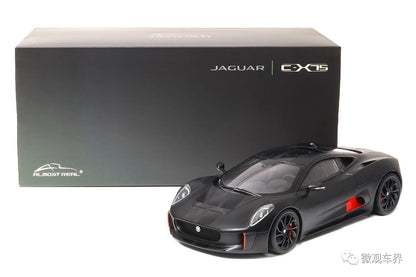 Almost Real Jaguar C-X75 - Satin Black with Gloss Black Stripes (1:18)