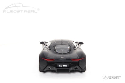 Almost Real Jaguar C-X75 - Satin Black with Gloss Black Stripes (1:18)