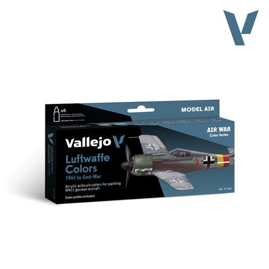 Vallejo Air War Color Series Luftwaffe Colors 1941 to End-War - 8 Colors (17ml Each)