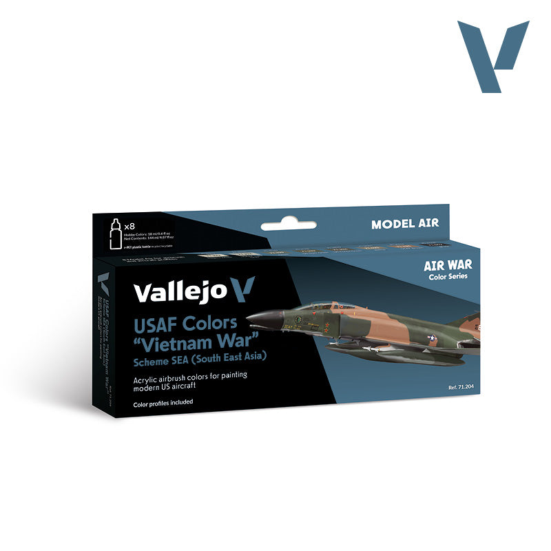 Vallejo Air War Color Series USAF Colors "Vietnam War" Scheme SEA - 8 Colors (17ml Each)